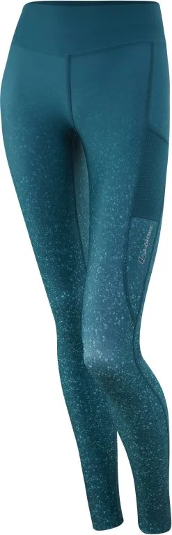 Loeffler L&ouml;ffler Print Tights Lang Damer, Petroleumsgr&oslash;n