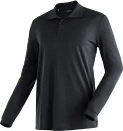 Maier Sports Ulrich L/S Polo Shirt Men, Bl&aring;
