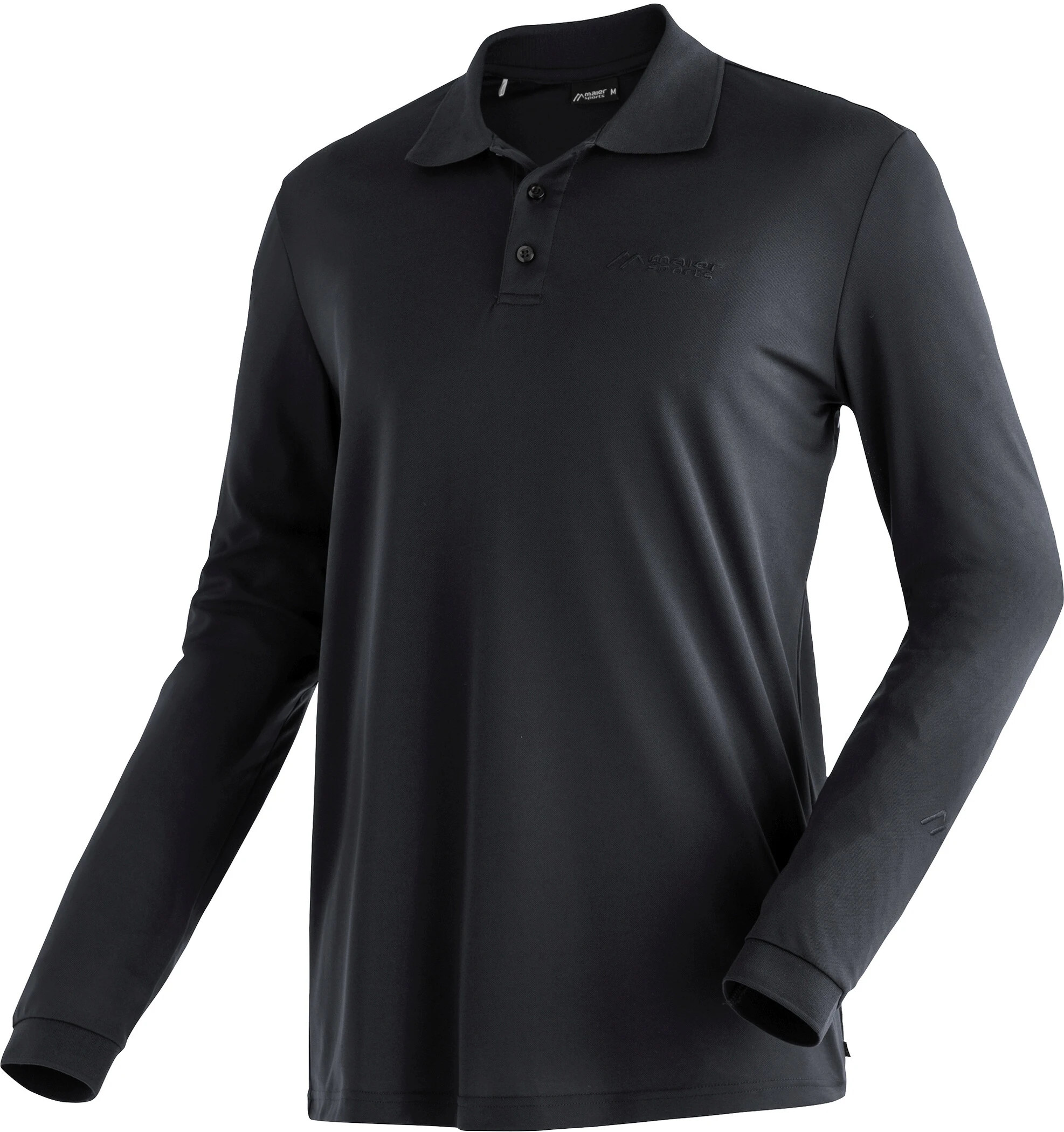 Maier Sports Ulrich L/S Polo Shirt Men, Sort 3 Maier Sports Ulrich L/S Polo Shirt Men, Sort