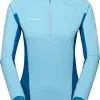 Mammut Aenergy FL Half-Zip LS Shirt Women, Blå 1 Mammut Aenergy FL Half-Zip LS Shirt Women, Blå -Campingtøj Butik mammut aenergy fl half zip ls shirt women cool blue deep ice 5