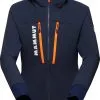 Mammut Aenergy SO Hybrid Hooded Jacket Women, Bl&aring; -Campingtøj Butik mammut aenergy so hybrid hooded jacket women marine vibrant orange 6