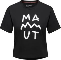 Mammut Massone Cropped Lettering T-Shirt Women, Sort