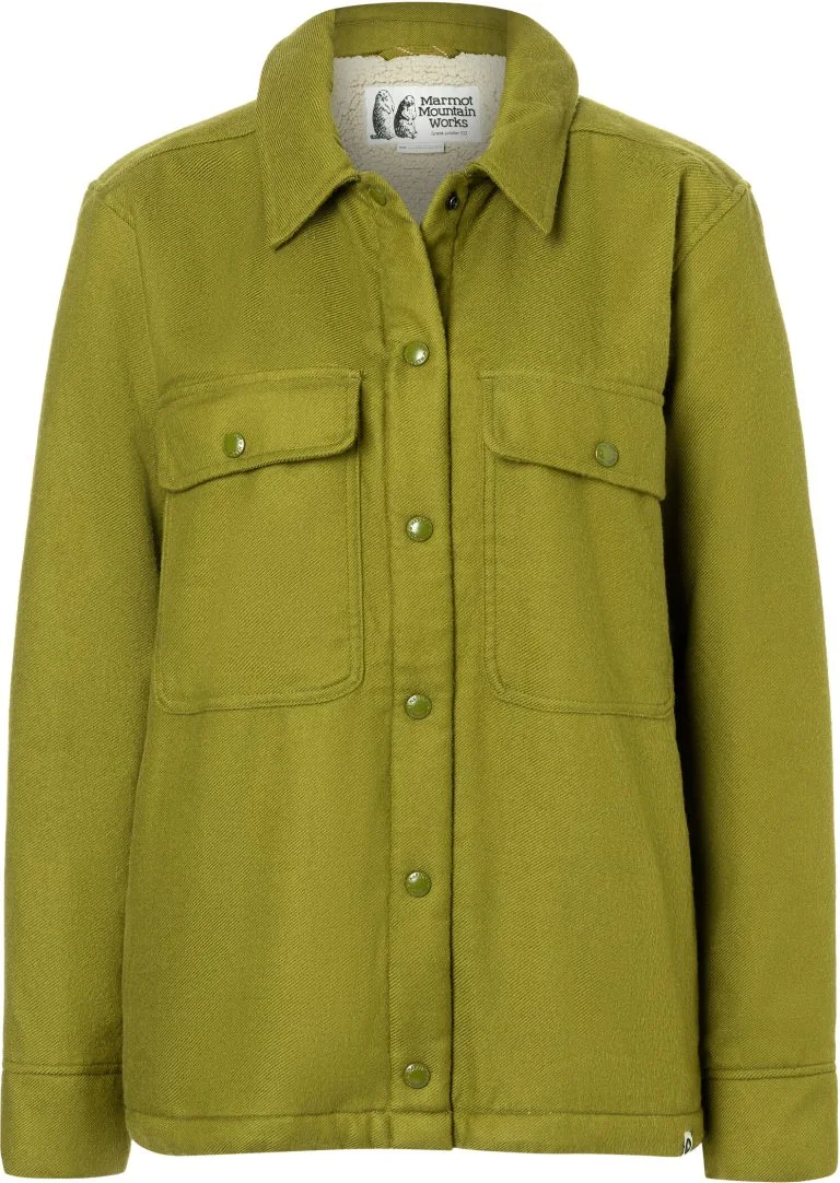Marmot Ridgeshield Heavyweight Sherpa Lined Flannel LS Skjorte Damer, Oliven 3 Marmot Ridgeshield Heavyweight Sherpa Lined Flannel LS Skjorte Damer, Oliven