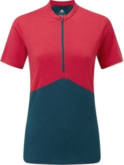 Mountain Equipment Nava Kort&aelig;rmet T-shirt Med Lynl&aring;s Damer, Bl&aring;/gr&aring;