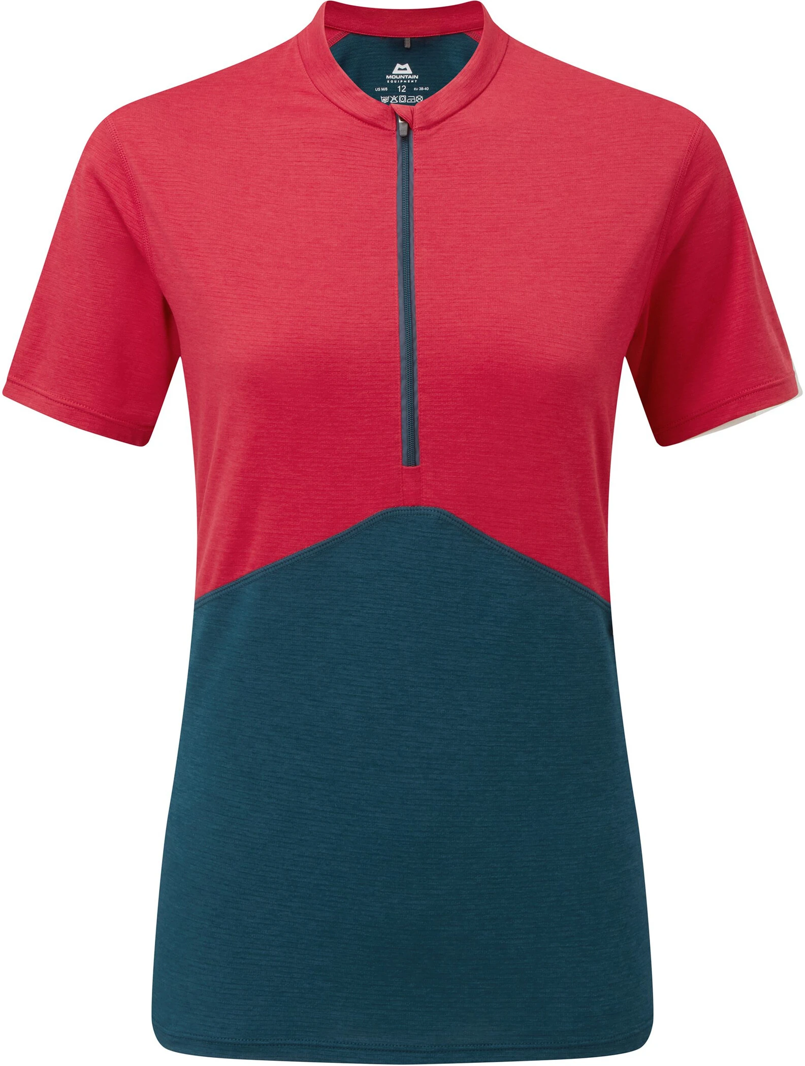 Mountain Equipment Nava Kortærmet T-shirt Med Lynlås Damer, Blå/grå 3 Mountain Equipment Nava Kortærmet T-shirt Med Lynlås Damer, Blå/grå