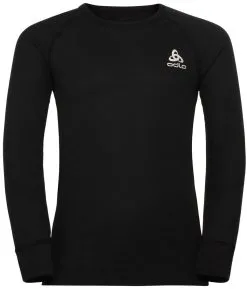 Odlo Active Warm Plus Top Crew Neck L/S B&oslash;rn, Sort