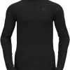 Odlo Active Warm Top Skildpaddehals L/S Half-Zip Herrer, Sort -Campingtøj Butik odlo active warm turtle neck ls half zip top men black 1