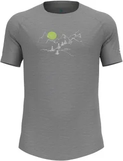 Odlo Ascent PW 130 Landscape T-shirt Med Crew-hals Herrer, R&oslash;d