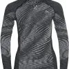 Odlo Blackcomb Plus Top Med Ansigtsmaske L/S Damer, Sort -Campingtøj Butik odlo blackcomb eco top with face mask l s women black space dye 2