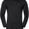 Odlo Merino 130 Top Crew Neck L/S Herrer, Sort -Campingtøj Butik odlo merino 130 top crew neck l s men black 2