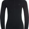 Odlo Performance Warm Eco LS Halfzip Baselayer Turtle Neck Top Med Halv Lynl&aring;s Damer, Sort -Campingtøj Butik odlo performance warm eco ls halfzip baselayer turtle neck top women black new odlo graphite grey 2