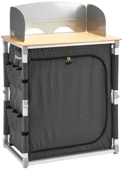 Outwell Padres Foldeskab Med Bordplade I Bambus, Sort/brun