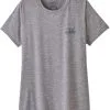 Patagonia Cap Cool Daily Graphic T-shirt Damer, Gr&aring; -Campingtøj Butik patagonia cap cool daily graphic t shirt women 73 skyline feather grey 6