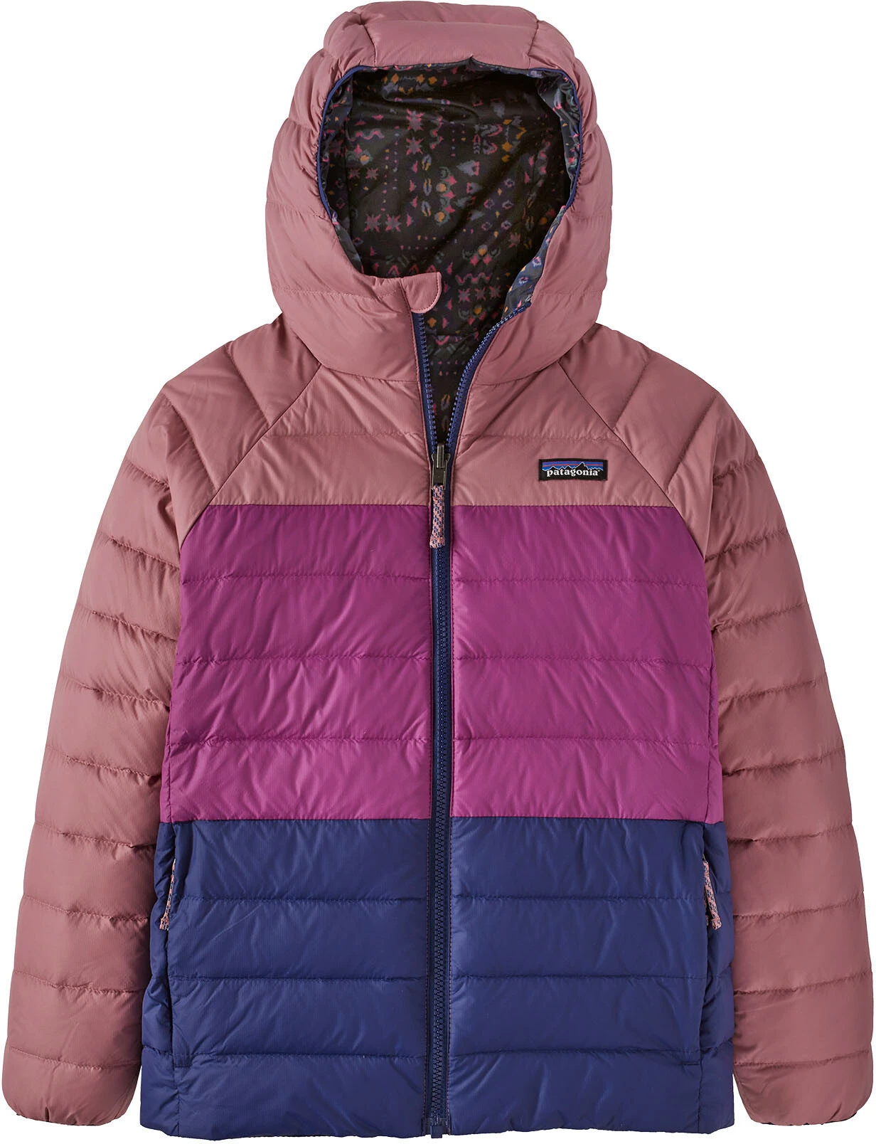 Patagonia Down Sweater Vendbar Hættetrøje Børn, Pink/blå 3 Patagonia Down Sweater Vendbar Hættetrøje Børn, Pink/blå