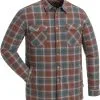 Pinewood Finnveden Checked Polstret Overtr&oslash;je Herrer, Bl&aring; -Campingtøj Butik pinewood finnveden checked padded overshirt men dark copper storm blue 1 1