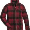 Pinewood Kanada Fleecetrøje Børn, Rød/sort 1 Pinewood Kanada Fleecetrøje Børn, Rød/sort -Campingtøj Butik pinewood kanada fleece shirt kids red black 1