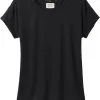 Prana Cozy Up T-shirt Damer, Gr&aring; -Campingtøj Butik prana cozy up t shirt women black 2