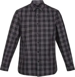 Regatta Lance LS Skjorte Herrer, Sort/gr&aring;