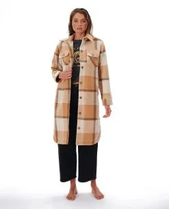 Rip Curl Breeze Check Jakke Damer, Beige