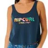 Rip Curl Icons Of Surf Pump Font Tank Top Women, Bl&aring;