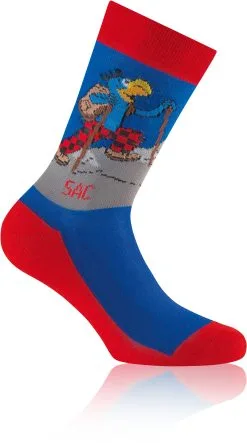 Rohner SAC Globi Trekking Sokker B&oslash;rn, R&oslash;d/bl&aring;