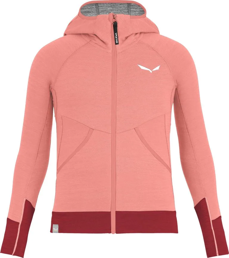 SALEWA Puez Hybrid Polarlite Full-Zip Hoodie Girls, Blå 3 SALEWA Puez Hybrid Polarlite Full-Zip Hoodie Girls, Blå