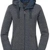 Schöffel Sch&ouml;ffel Aurora Fleece H&aelig;ttetr&oslash;je Damer, Gr&aring; -Campingtøj Butik schoeffel aurora fleece hoody women navy blazer 7