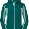 Schöffel Sch&ouml;ffel Ryten 3-lags Jakke Damer, Gr&oslash;n -Campingtøj Butik schoeffel ryten 3l jacket women psychotropical 11