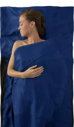 Sea To Summit Silk Stretch Betr&aelig;k Traveller Med Pude, Bl&aring;