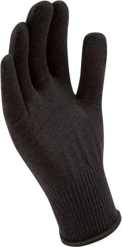 Sealskinz Solo Merino Liner Handsker, Sort