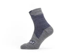 Sealskinz Waterproof All Weather Ankelsokker, R&oslash;d/gr&aring;