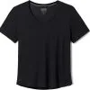 Smartwool Active Ultralite SS V-Neck Shirt Women, Brun -Campingtøj Butik smartwool active ultralite ss v neck shirt women black 3