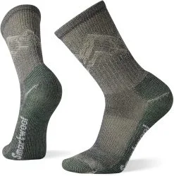 Smartwool Hike Classic Edition Light Cushion Mountain Pattern Crew Sokker, Sort/gr&aring;