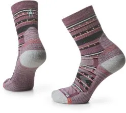 Smartwool Hike Light Cushion Stitch Stripe Mid Crew Socks Women, Beige