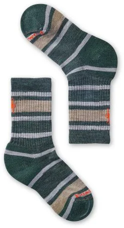 Smartwool Hike Light Cushion Striped Crew-sokker B&oslash;rn, R&oslash;d