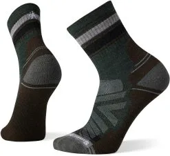 Smartwool Hike Light Cushion Striped Mid Crew Socks Men, Brun