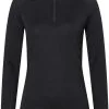 Super.natural Base 175 1/4 Lynlås Skjorte Damer, Sort 1 Super.natural Base 175 1/4 Lynlås Skjorte Damer, Sort -Campingtøj Butik supernatural base 175 1 4 zip shirt women jet black 3