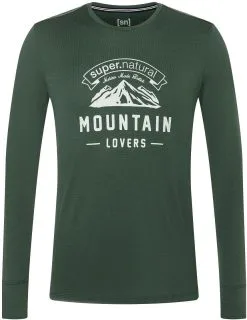 Super.natural Mountain Lovers LS Skjorte Herrer, Gr&aring;