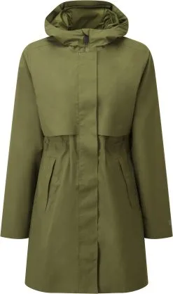 Tentree Lang Regnjakke Damer, Oliven
