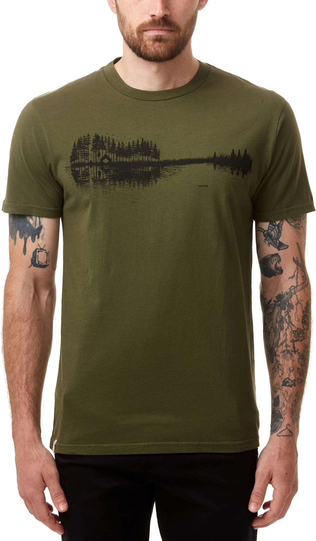 Tentree Summer Guitar T-shirt Herrer, Hvid 3 Tentree Summer Guitar T-shirt Herrer, Hvid