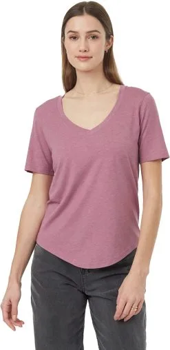 Tentree Treeblend V-Neck T-Shirt Women, Pink