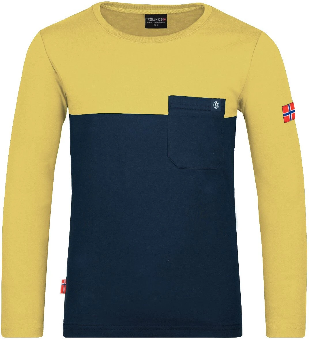TROLLKIDS Bergen Langærmet Trøje Børn, Blå/grøn 3 TROLLKIDS Bergen Langærmet Trøje Børn, Blå/grøn