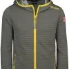 TROLLKIDS Sogndal Jakke B&oslash;rn, Bl&aring; -Campingtøj Butik trollkids sogndal jacket kids clay green hazy yellow 2