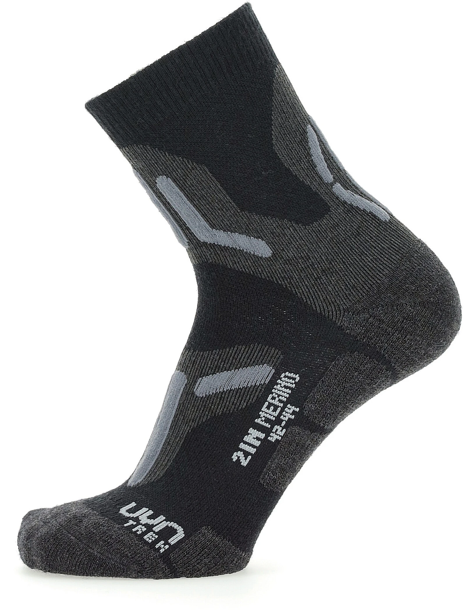 UYN Trekking 2in Merino Sokker Herrer, Grå/sort 3 UYN Trekking 2in Merino Sokker Herrer, Grå/sort