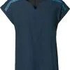 VAUDE Skomer II V-Neck SS-T-Shirt Women, Bl&aring; -Campingtøj Butik vaude skomer ii v neck ss t shirt women dark sea 7 1