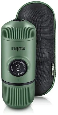 Wacaco Nanopresso B&aelig;rbar Espressomaskine Med Beskyttende Etui, Oliven