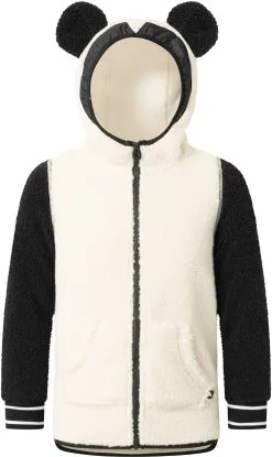 WeeDo Pando Fleecejakke B&oslash;rn, Sort/hvid